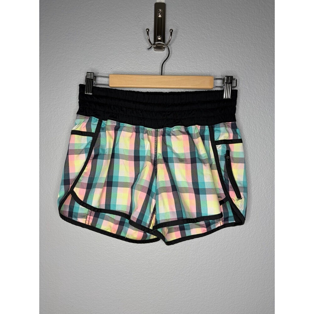 Lululemon Run: Speed Short *2-way Stretch Wee Wheezy Check Bleached Coral Size 6